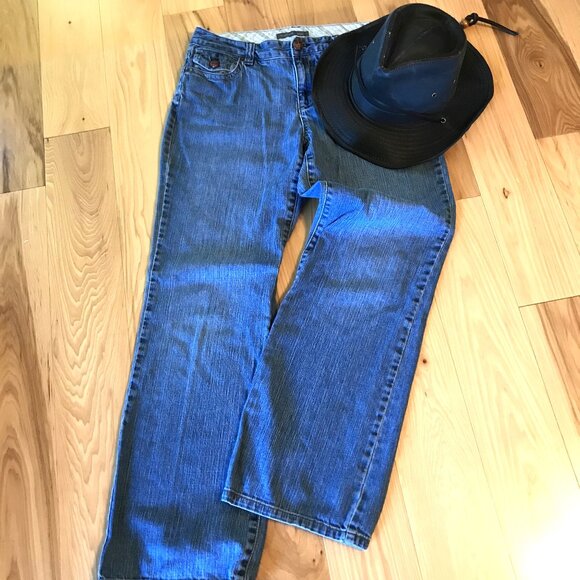 Liz Claiborne Bootcut Jeans w/Leather Quilted Buttons, Vintage 90s, Size 10 - Picture 8 of 12